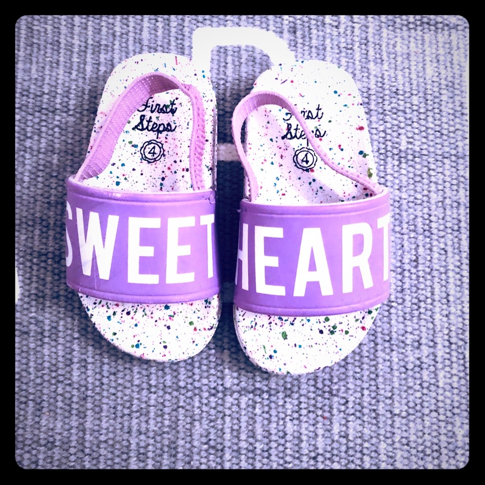 First steps lavender & white water sandals 💜